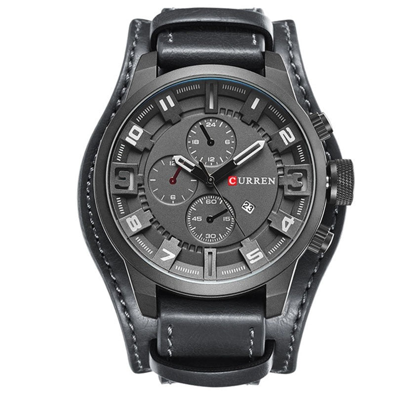 watches : Navigator Luxe Heren Horloge - Bruin Leren Band | Klassiek Zakelijk Polshorloge in Earl Gray van Pantino