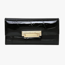 Wallet : Elegant & Duurzaam - Luxe Echt Lederen Damesportemonnee - Groen in zwarte damestassen van Pantino