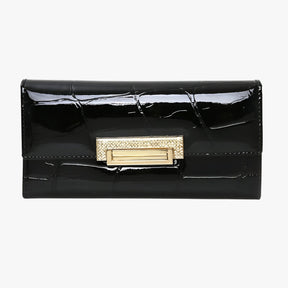 Wallet : Elegant & Duurzaam - Luxe Echt Lederen Damesportemonnee - Groen in zwarte damestassen van Pantino