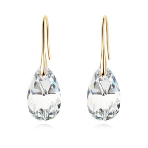 Earrings : Oorbellen Dames Zilver - Teardrop Kristal in Helder Kristal Goud van Pantino