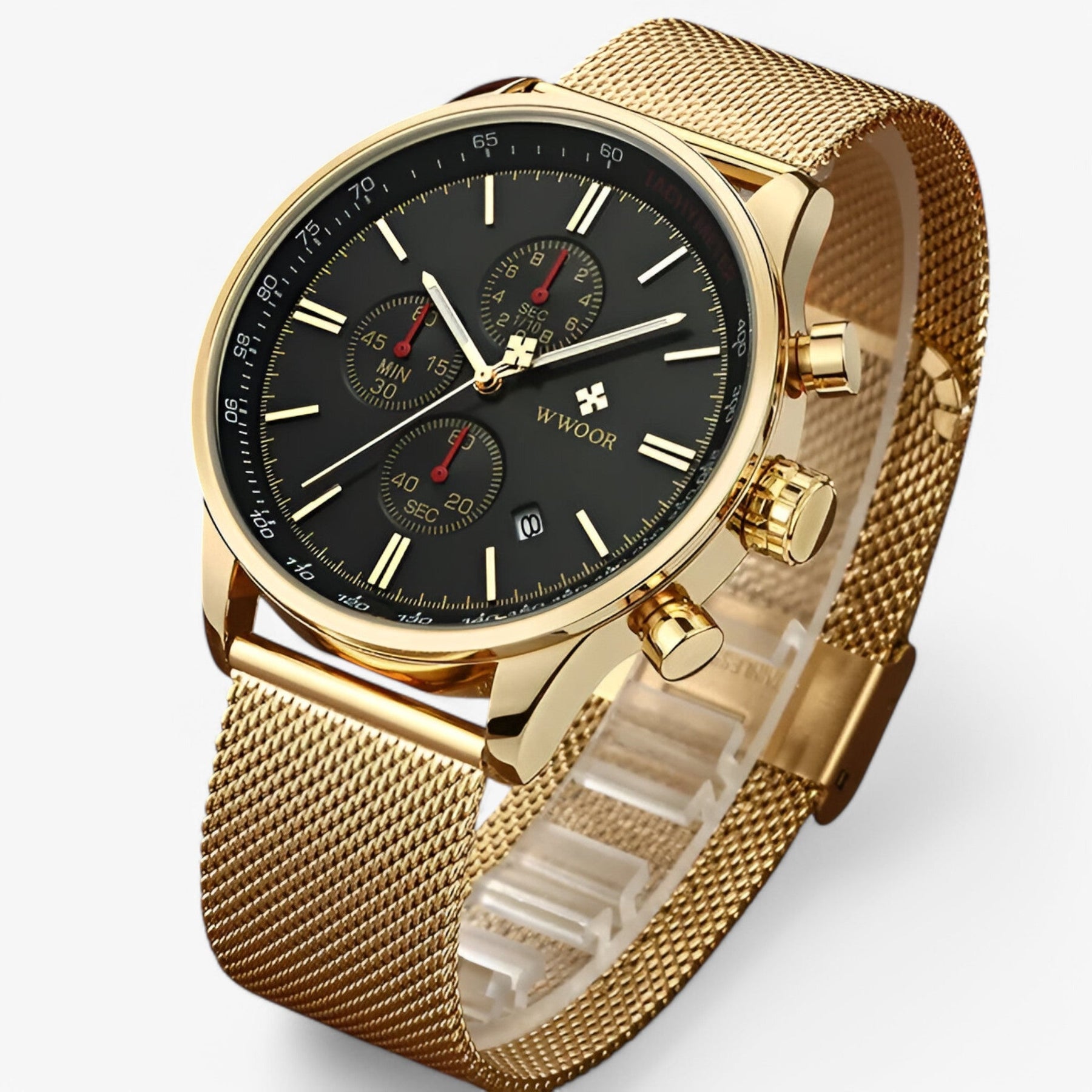 watches : Horloge Zwart Goud - Luxe Sporthorloge in van Pantino