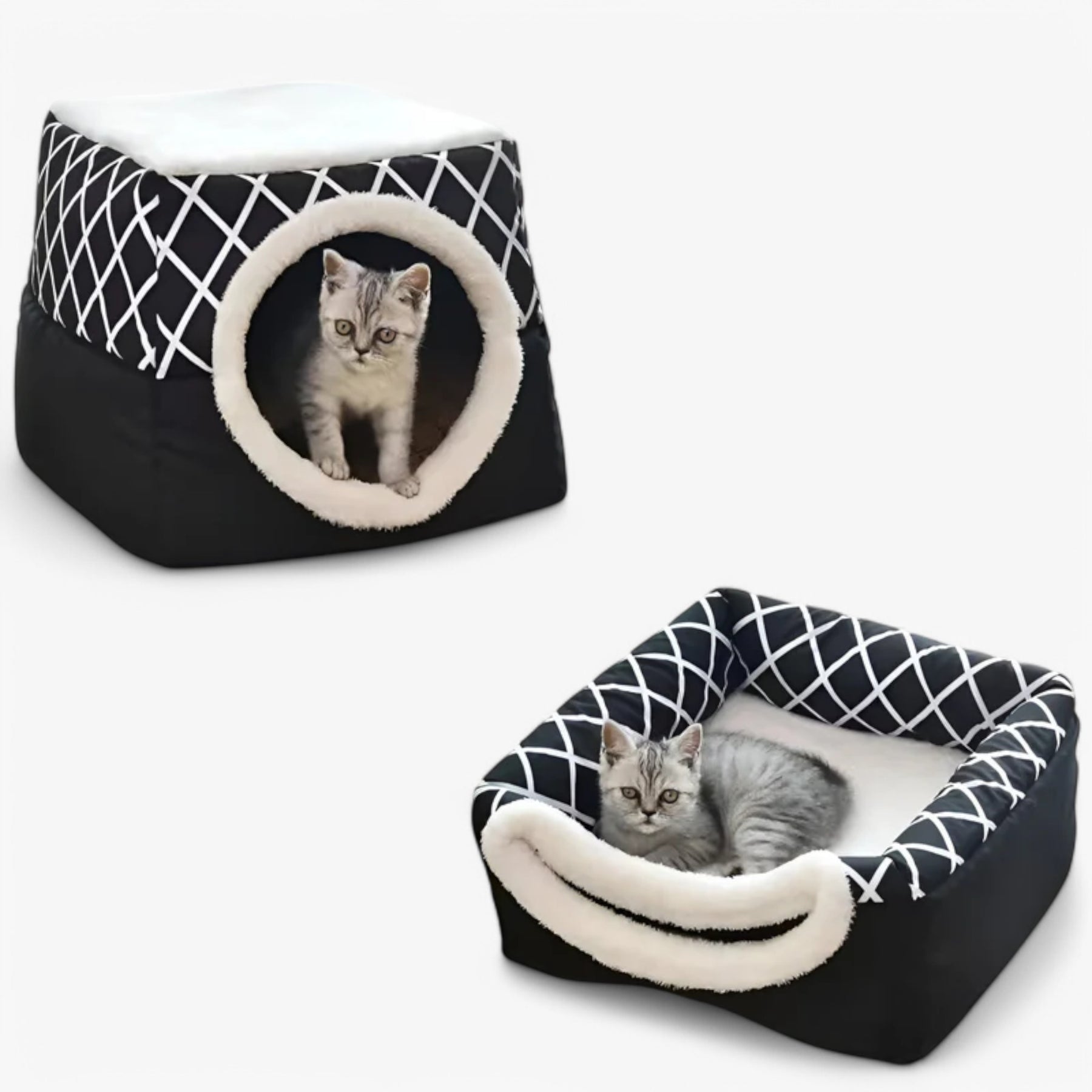 pets : Multifunctioneel Warm Huisdierbed - Zwart in van Pantino