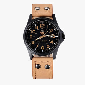 Women's Watch : Eleganza Dagelijks - Dameshorloge met Datumaanduiding en Sportieve Stijl - Zwart Wit in khaki van Pantino
