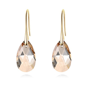 Earrings : Oorbellen Dames Zilver - Teardrop Kristal in Kristal GS. Goud van Pantino