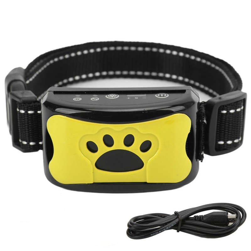 pets : GentleDog Anti-Blaffende Hondenhalsband Blauw - Verstelbaar & Comfortabel voor Kleine tot Grote Honden in Geel van Pantino
