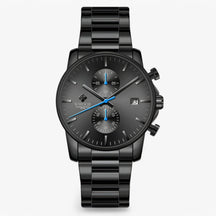 watches : Lichtgewicht Roestvrijstalen Chronograafuurwerk - Zwart Wit in Zwart blauw van Pantino