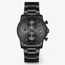 watches : Horloge Goud - Luxe Zakelijk Chronograafhorloge in Zwart blauw van Pantino