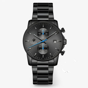 watches : Horloge Goud - Luxe Zakelijk Chronograafhorloge in Zwart blauw van Pantino