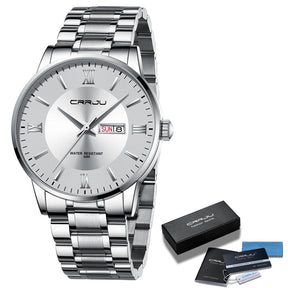 watches : Heren sporthorloge zwart - Waterdicht siliconen chronograaf met datum en stopwatch in Zilver wit van Pantino