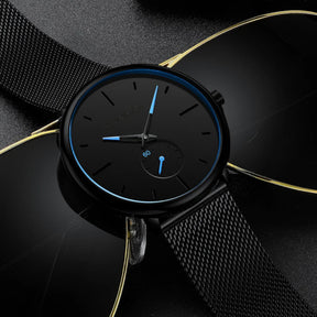watches : Horloge Heren Zwart Blauw - Crjju Dunne Moderne in van Pantino