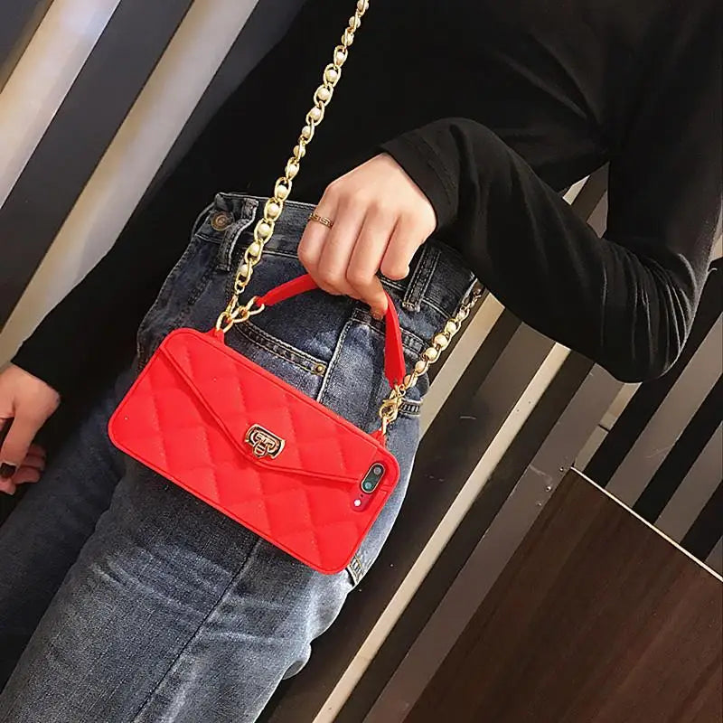 Phone Case : Tas Telefoonhouder iPhone Roze - Compact Dagelijks Gebruik - Siliconen in Rood van Pantino