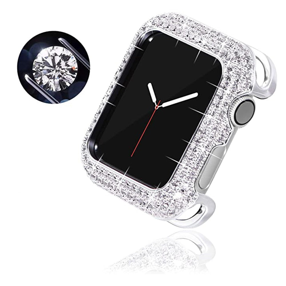 Smartwatch Case : Apple Watch Bandje Diamond Hoes - Roségoud - Roestvrij Staal - Vrouwen in van Pantino
