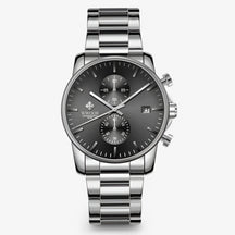 watches : Horloge Goud - Luxe Zakelijk Chronograafhorloge in Zwart wit van Pantino