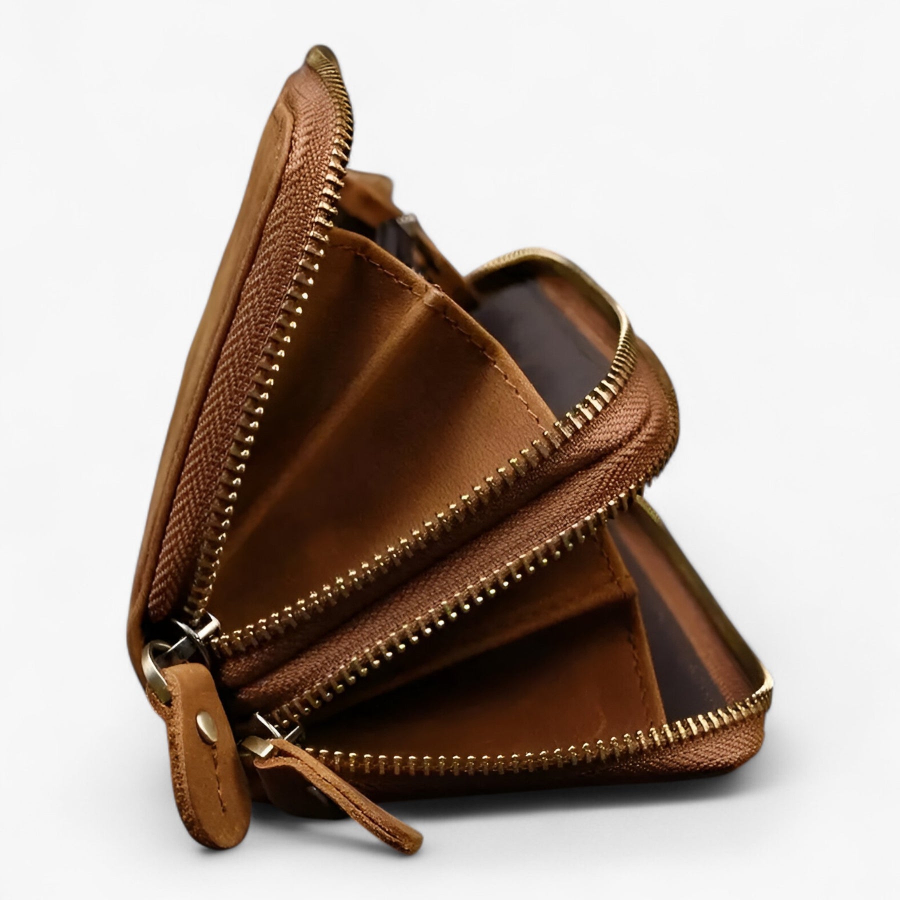 bags : Portemonnee Heren Licht Bruin - Vintage Leren Lange in van Pantino