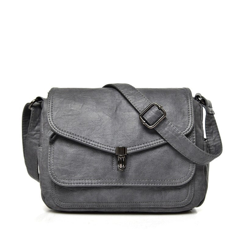 bags : Crossbody Tas Dames Retro Zwart - The Carolina Bag Polyester in Retro Grijs van Pantino