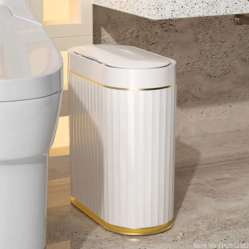 Contactloze Afvalbak - Modern Verticaal Geribbeld Ontwerp
