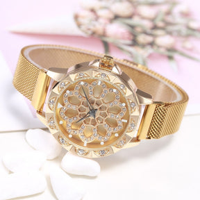 watches : Horloge Dames Rosegoud - Flower Watch Bloem in van Pantino