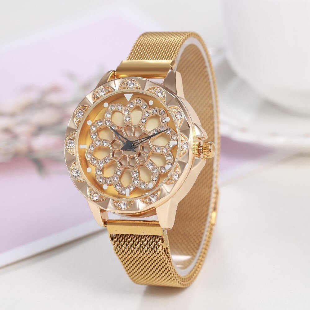 watches : Horloge Dames Rosegoud - Flower Watch Bloem in van Pantino