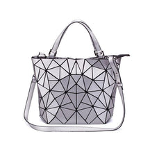 bags : Gestructureerde Draagtas Dames Blauw - Geometrisch Patroon - Kunststof in Zilver van Pantino
