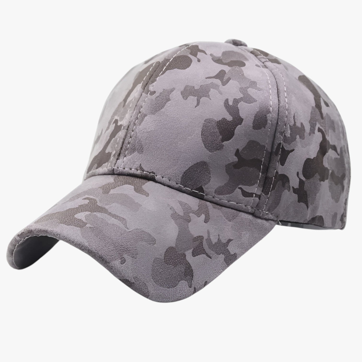 Baseball Cap : Baseballpet Zwart - Elegant en Comfortabel - Camouflage Suède voor Elke Look in grijs Verstelbaar van Pantino