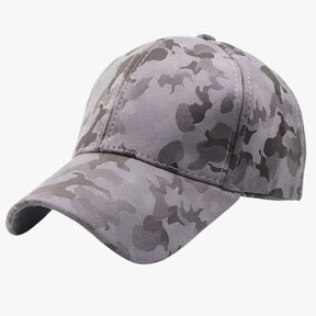 Baseball Cap : Baseballpet Zwart - Elegant en Comfortabel - Camouflage Suède voor Elke Look in grijs Verstelbaar van Pantino