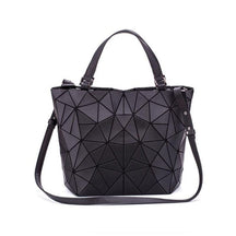 bags : Gestructureerde Draagtas Dames Blauw - Geometrisch Patroon - Kunststof in Zwart van Pantino