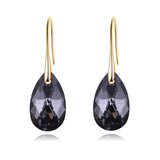 Boucles d’oreilles D925 argent femme - Pendentif goutte de cristal - Boucles élégantes en argent