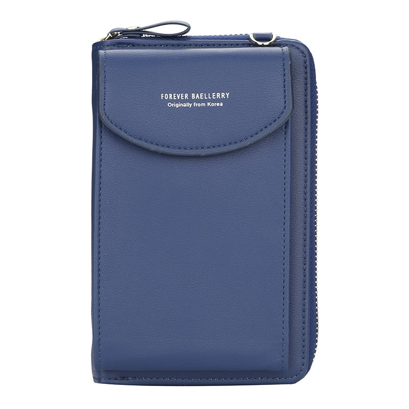 bags : Crossbody Fashion Handtas Leer - Zwart in Donker blauw van Pantino