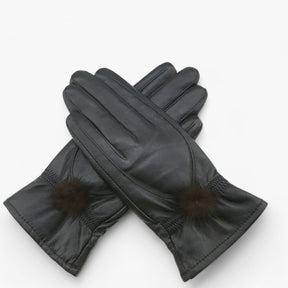 Gloves : Handschoenen Chocolade - Warme Leren - Luxe en Stijl in zwart One Size van Pantino