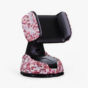 Car Phone Holder : Auto-Handyhouder van Strass - Elegant 360° voor Dashboard, Raam en Ventilatierooster - Paars in Roze van Pantino