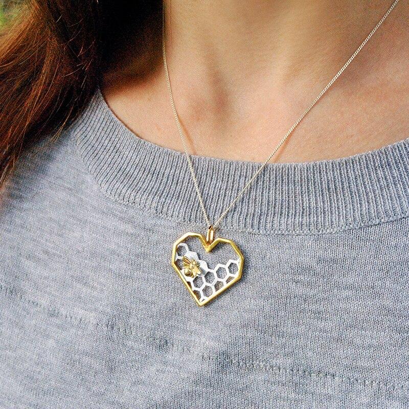 Necklace : Ketting Heren - Honingraat Hart in van Pantino