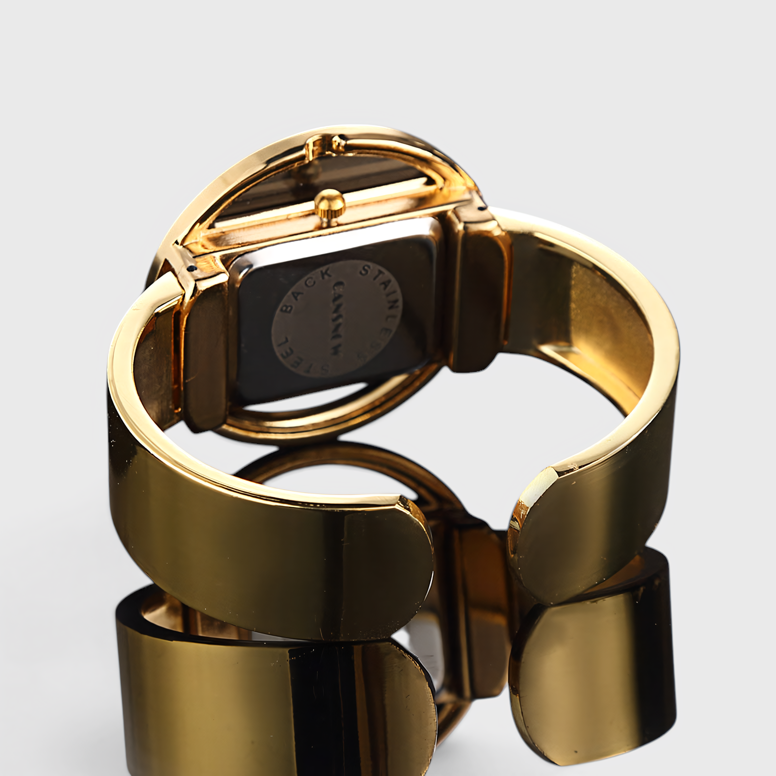 AS - Womens - Watch : Dameshorloge met rechthoekig design, metalen band en quartz in van Loranza