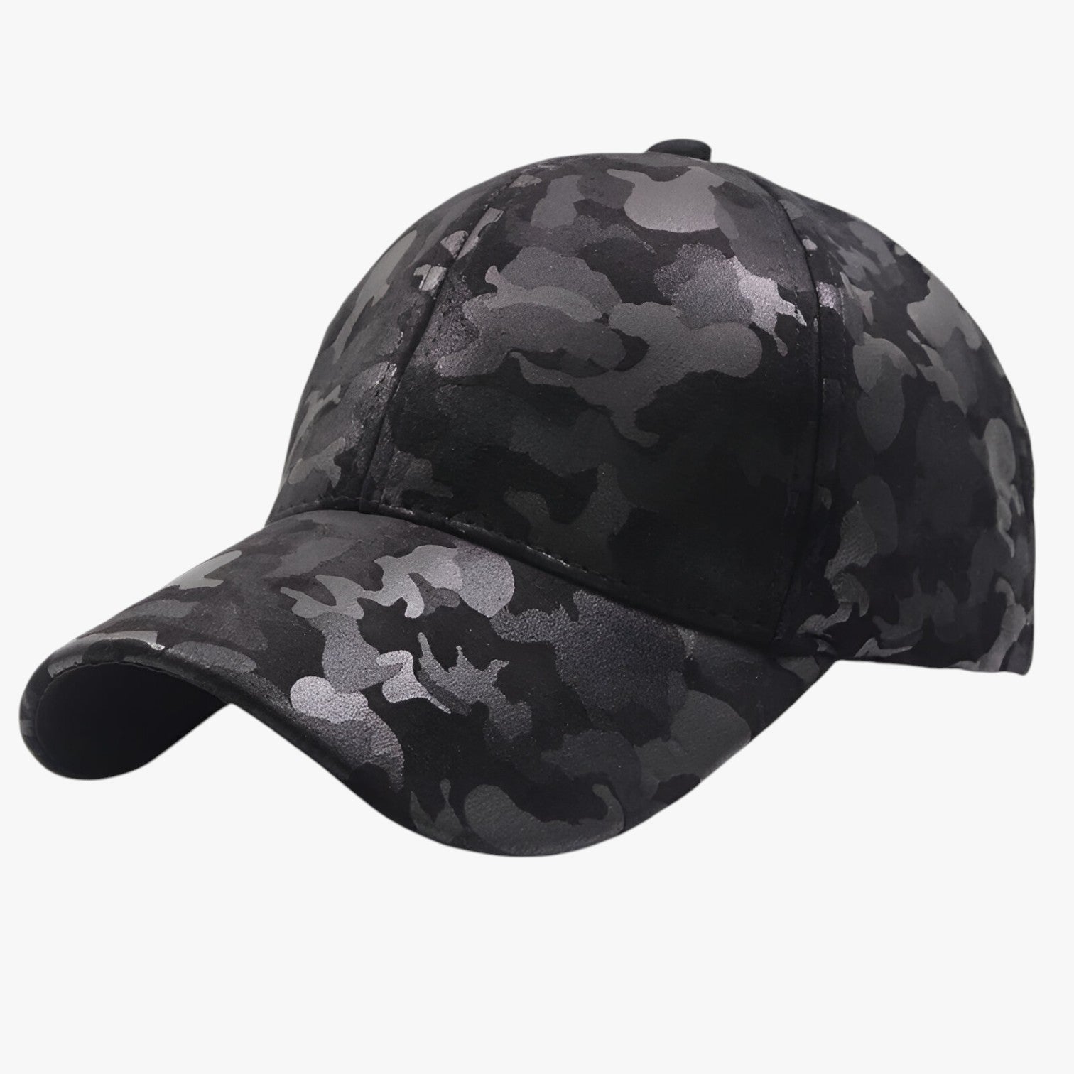 Baseball Cap : Baseballpet Zwart - Elegant en Comfortabel - Camouflage Suède voor Elke Look in zwart Verstelbaar van Pantino