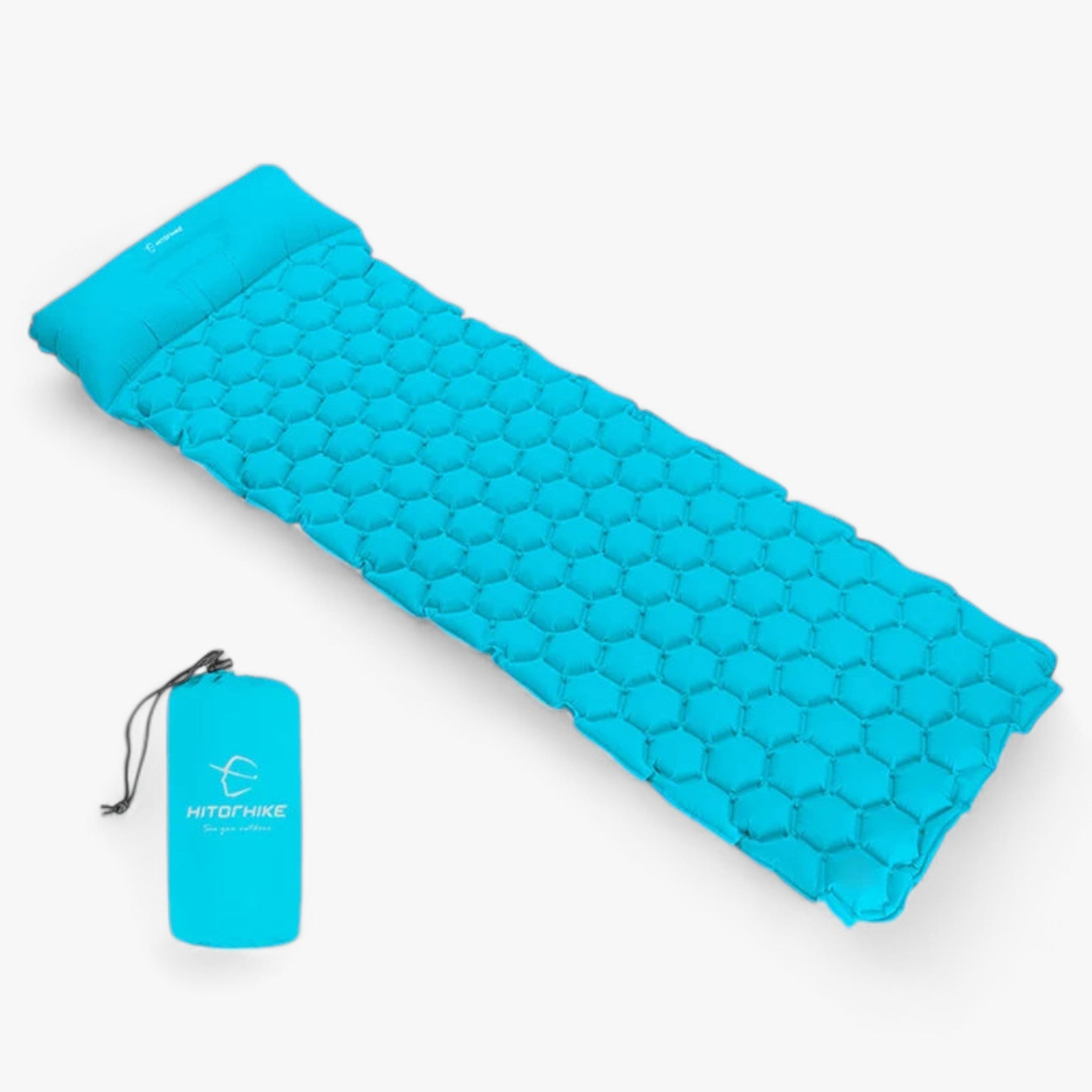 outdoor equipment : Opblaasbare Slaapmat - Comfortabel voor Wandelen en Buitenactiviteiten - Groen in Blauw van Pantino