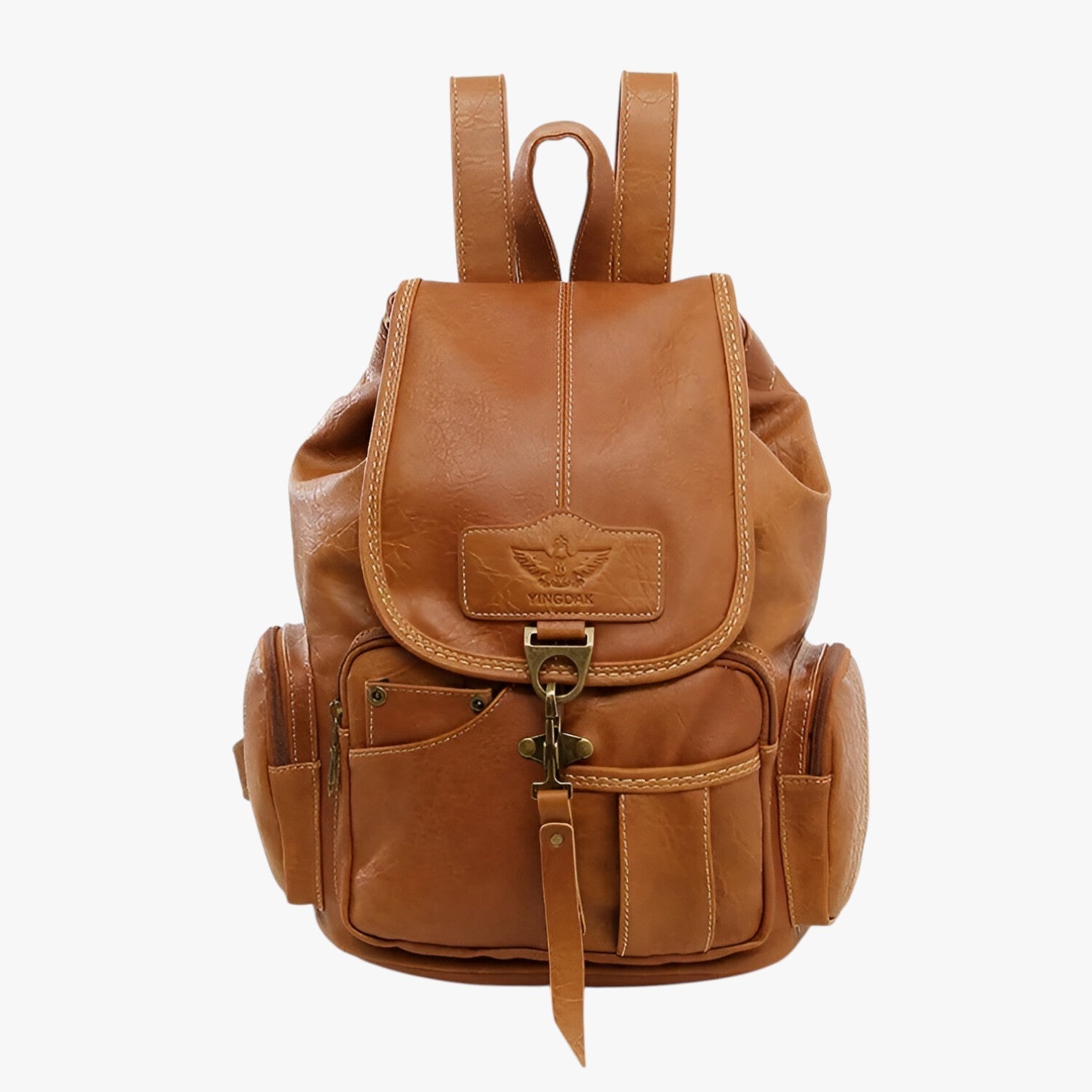 bags : Zwarte Vintage Leren Schoolrugzak - Ruim & Duurzaam voor Dames/Heren in Bruin van Pantino