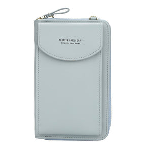 bags : Crossbody Fashion Handtas Leer - Zwart in Licht blauw van Pantino