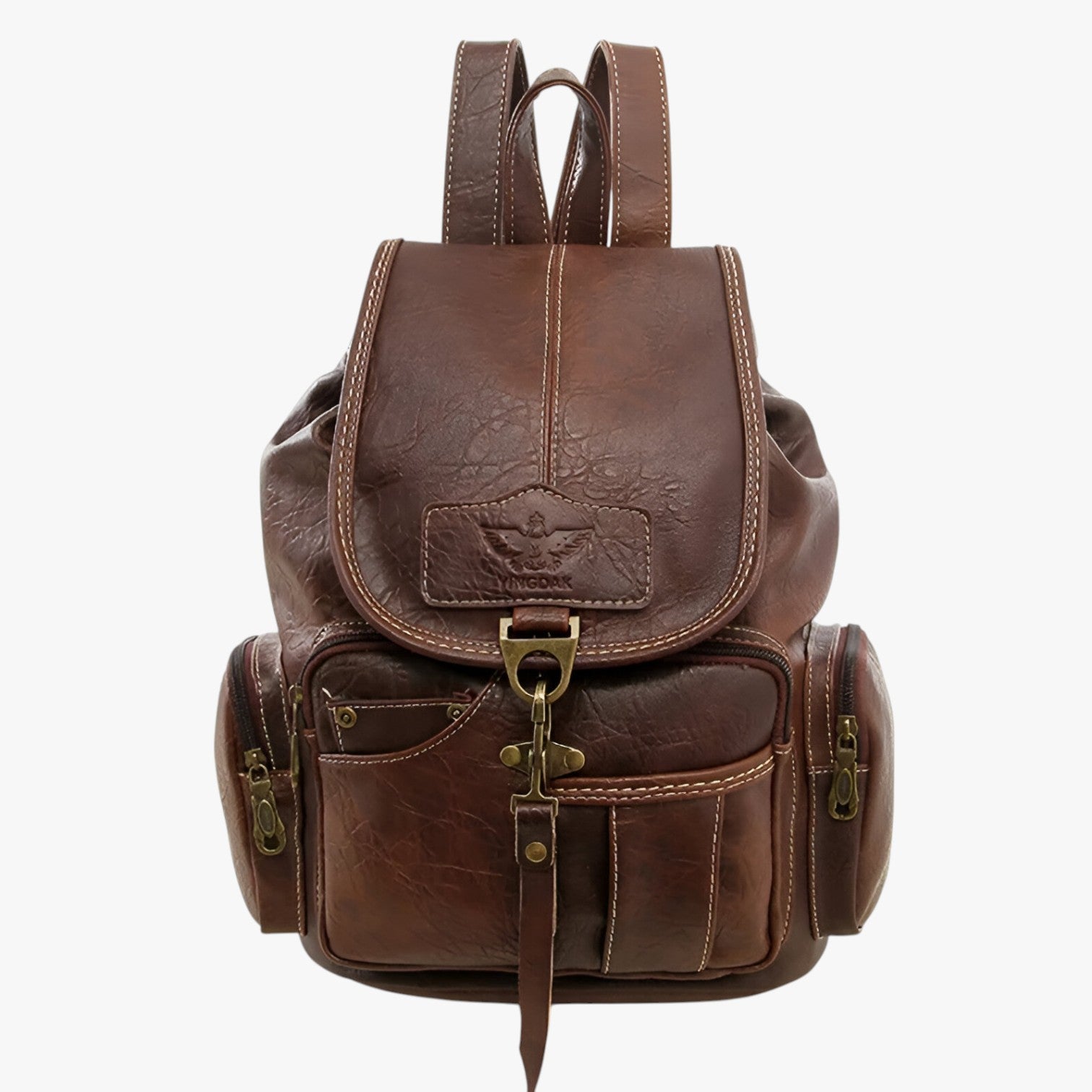 bags : Zwarte Vintage Leren Schoolrugzak - Ruim & Duurzaam voor Dames/Heren in Donkerbruin van Pantino