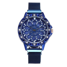 watches : Horloge Dames Rosegoud - Flower Watch Bloem in Blauw van Pantino