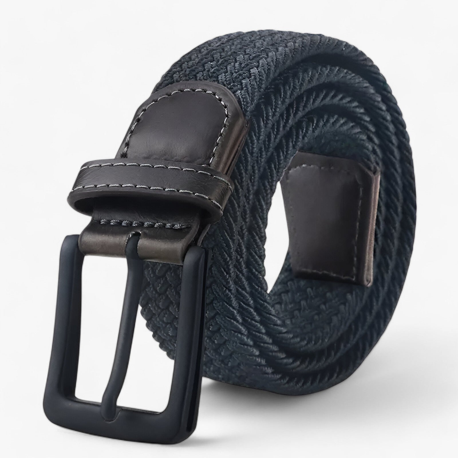 Belt : Canvas Riem - Elegant en Comfortabel voor Elke Outfit - Mat Zwart in mat zwart van Pantino