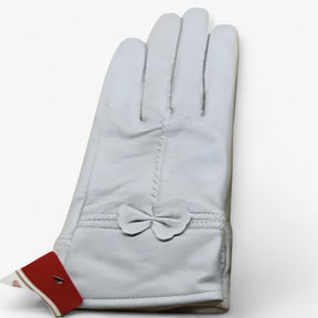 Leather Gloves : Handschoenen Blauw - Luxe Leren - Warmte en Elegantie in GRIJS Één maat van Pantino