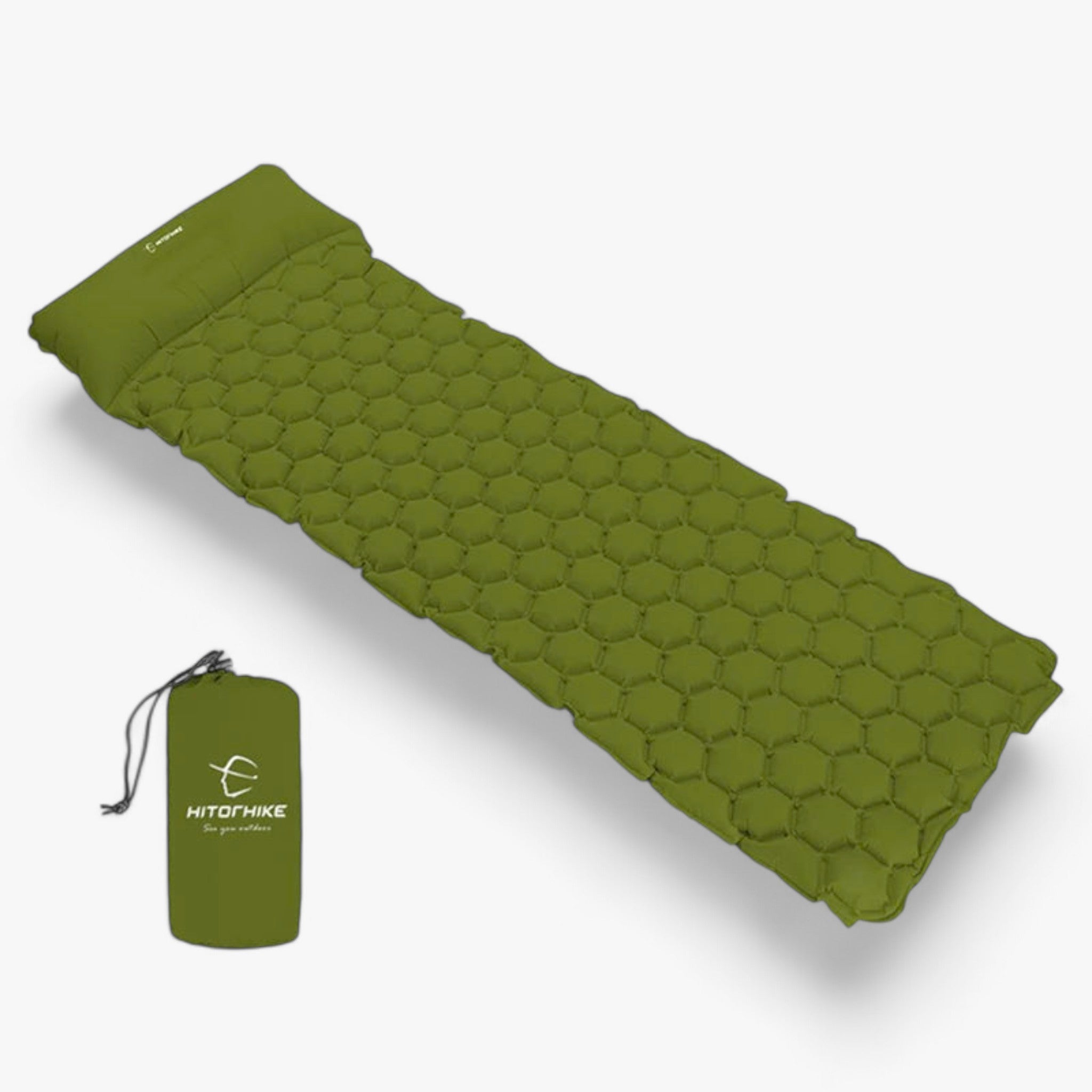 outdoor equipment : Opblaasbare Slaapmat - Comfortabel voor Wandelen en Buitenactiviteiten - Groen in Groen van Pantino
