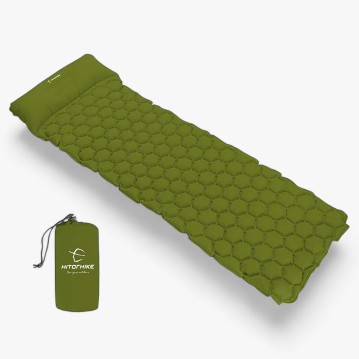 outdoor equipment : Opblaasbare Slaapmat - Comfortabel voor Wandelen en Buitenactiviteiten - Groen in Groen van Pantino
