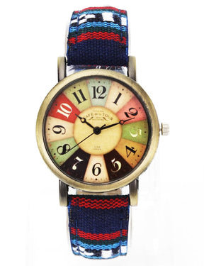 watches : Horloge Paars - Benny Watch - Retro in Blauw van Pantino