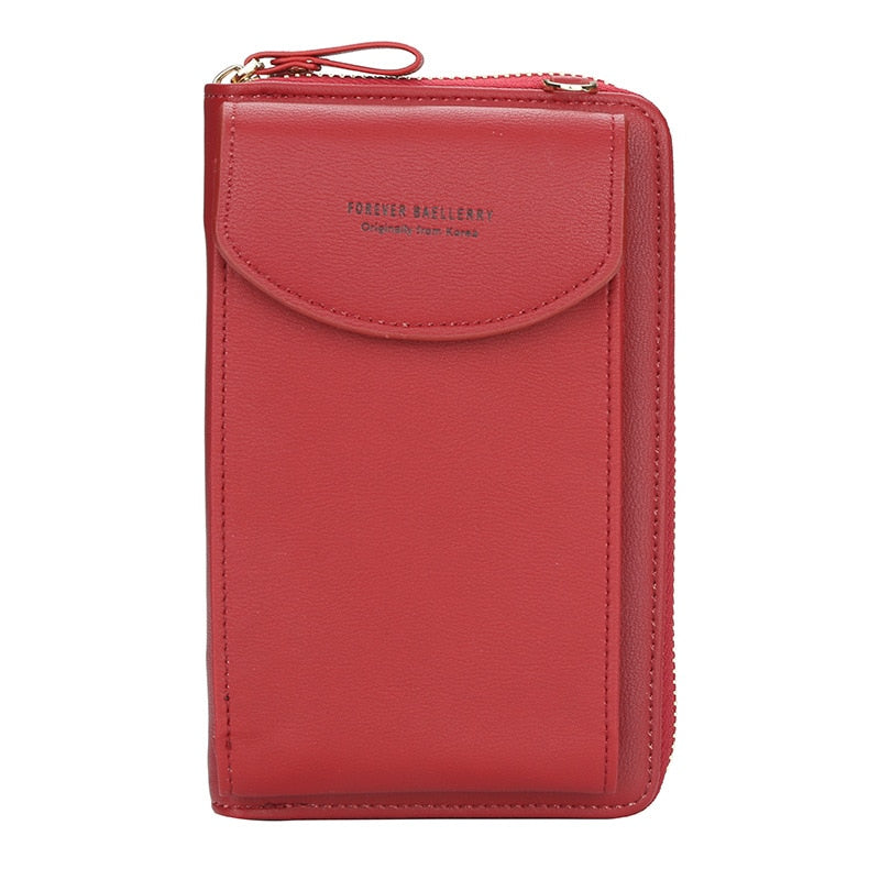 bags : Crossbody Fashion Handtas Leer - Zwart in Rood van Pantino