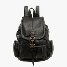 bags : Zwarte Vintage Leren Schoolrugzak - Ruim & Duurzaam voor Dames/Heren in Zwart van Pantino