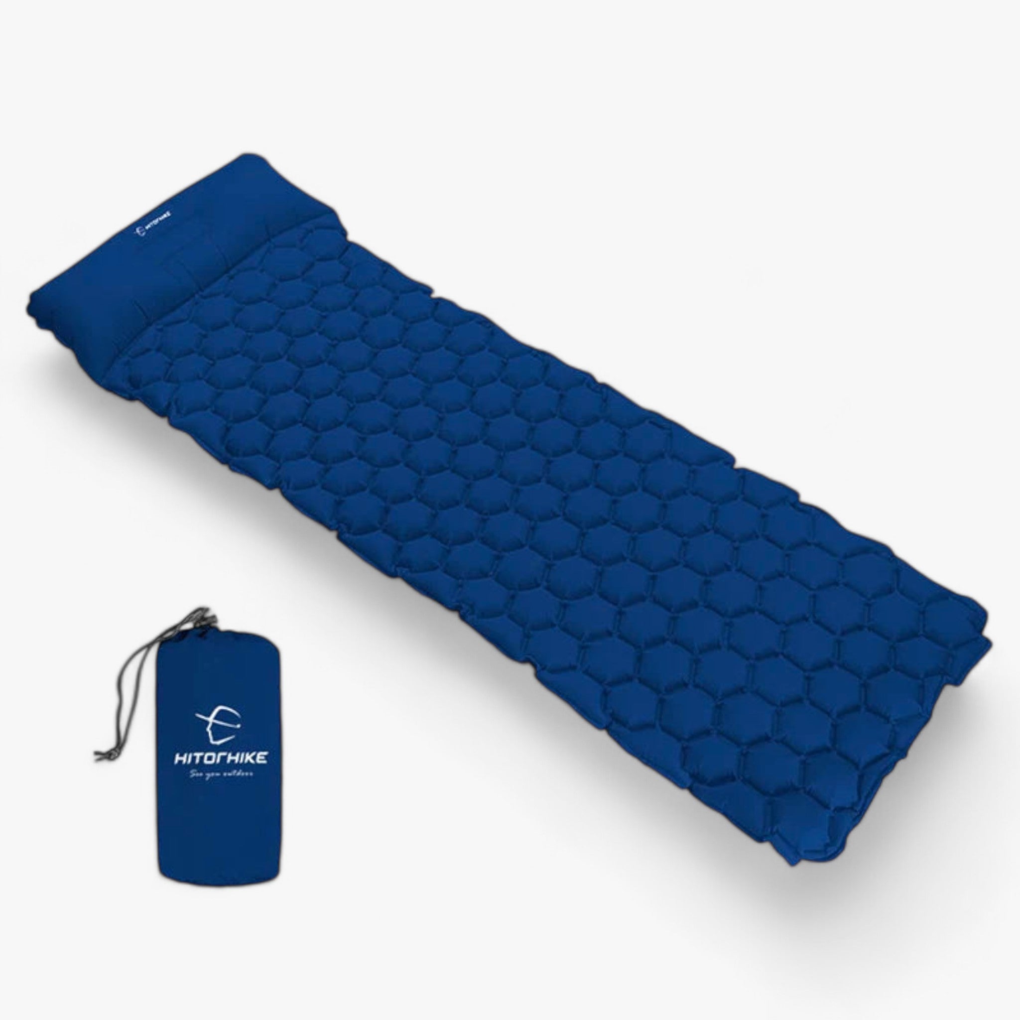 outdoor equipment : Opblaasbare Slaapmat - Comfortabel voor Wandelen en Buitenactiviteiten - Groen in Diepblauw van Pantino