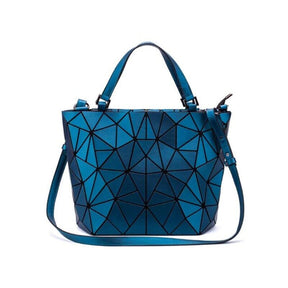 bags : Gestructureerde Draagtas Dames Blauw - Geometrisch Patroon - Kunststof in van Pantino