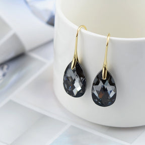 Earrings : Oorbellen Dames Zilver - Teardrop Kristal in Kristal SINI Goud van Pantino
