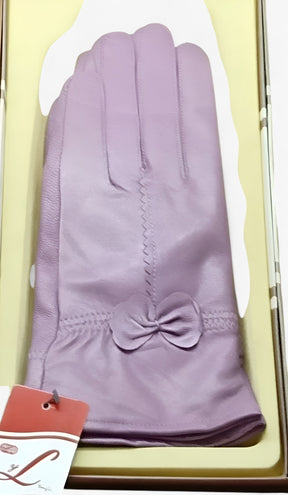 Leather Gloves : Handschoenen Blauw - Luxe Leren - Warmte en Elegantie in Lavendel Één maat van Pantino