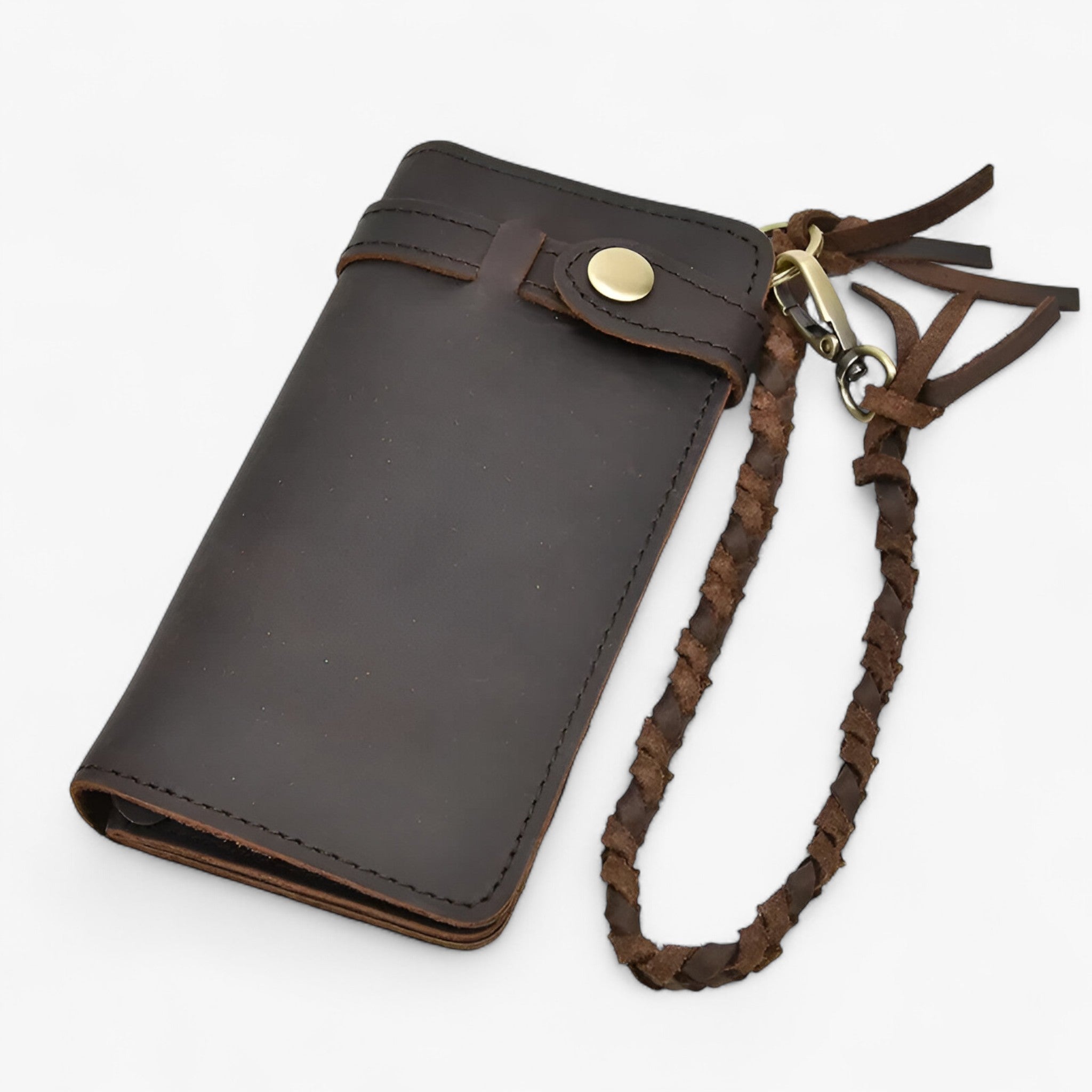 bags : Portemonnee Heren Bruine Draak - Vintage Leren in Donkerbruin van Pantino